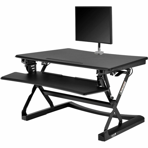 Interion By Global Industrial Interion Ergonomic Sit-Stand Desk Converter & Single Monitor Mount Kit, Full Width Keyboard 670296